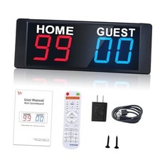 LED Portable Digital Scoreboard, Tabletop Electronic Scoreboard with red blue