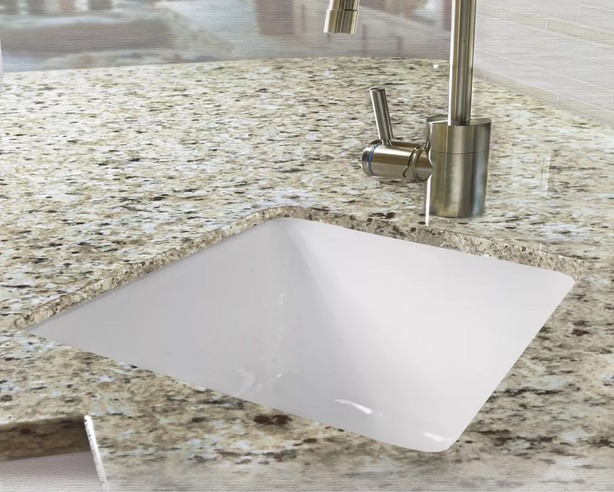 Miseno MCI28-0UM White 16" Single Basin Undermount Cast Iron Kitchen Sink