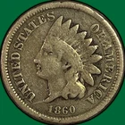 1860 Round Bust Indian Head Cent Very Good VG Coin #42647
