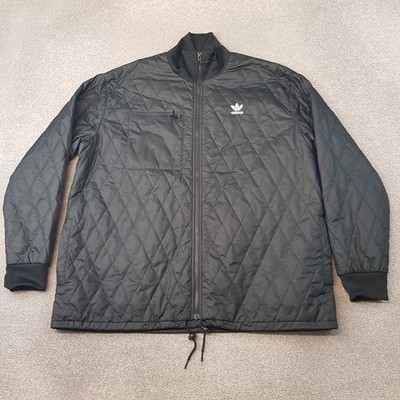 Adidas Mens Jacket XL Black Quilted Padded Originals SST Trefoil Coat Oversize