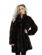 Cappotto con cappuccio mogano