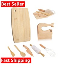 7 Pieces Wooden Kids Knife Toddler Knife Set Toddler Cutting Board And Knife ...
