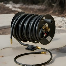 Continental 3/8&rdquo; x 100' Air Hose W/Manual Hand Crank Hose Reel & Mount Bracket