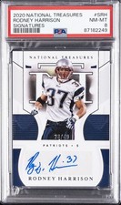 2020 NATIONAL TREASURES SIGNATURES #SRH RODNEY HARRISON 23/49 PSA 8 AUTO