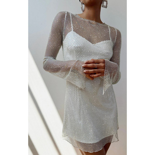 Show Me Your Mumu Iconic Mini Dress in White Size Medium