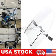 Clear Large 7/8" 1" Handlebar Windshield + Bracket For Yamaha V Star 650 Custom