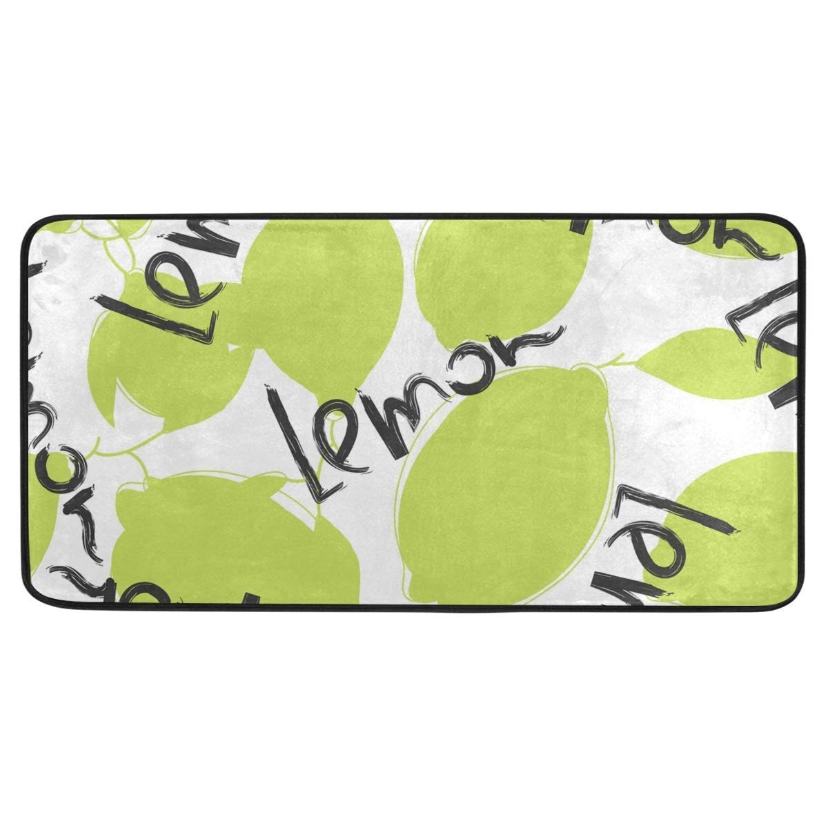 Kitchen Rugs Green Lime and Lemon Design Non-Slip Soft Kitchen Mats Bath Rug ...