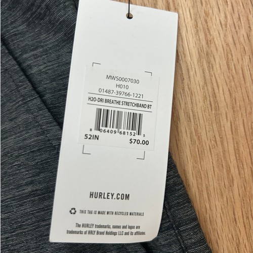 Pantaloncini da passeggio Hurley uomo Breathe Chino taglia 52 grigio erica nero H20 Dri-Fit nuovi con etichette - Foto 2 di 6