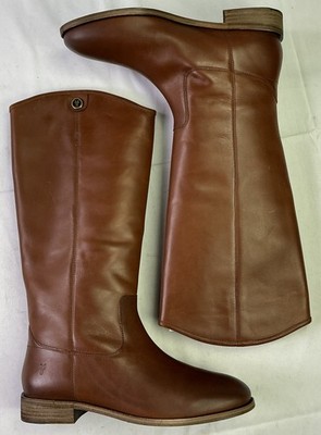 Frye Women's  15.5''  Melissa Button 2 Leather Boots-Cognac-Size: 9.5