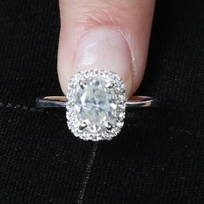 Oval 3 Ct Certified Lab Grown Diamond Solitaire Ring in 950 Platinum Ring