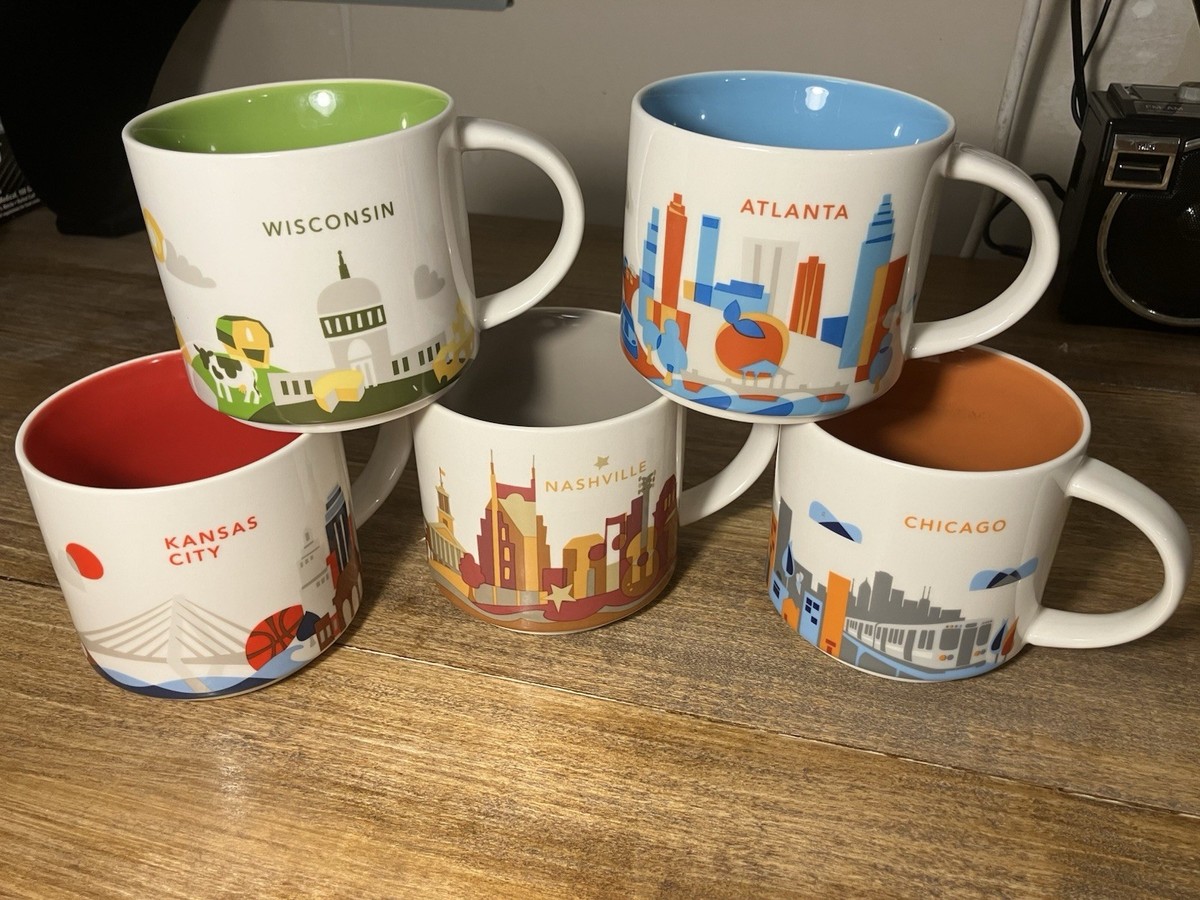 Starbucks Coffee Mug You Are Here Collection 5pcs Set KS CHI ATL