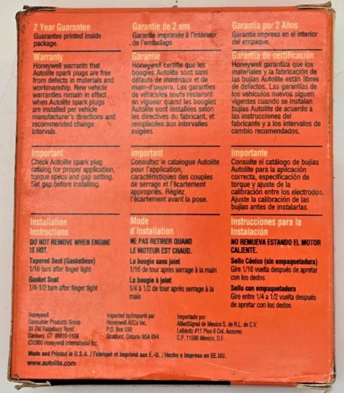 Autolite spark plugs No. 23 standard tip NOS 4 pack copper core - Image 2 of 2