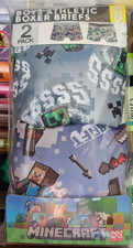 Boys Athletic Minecraft Boxer Briefs 2-Pack Size 8