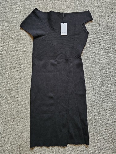 Reiss Lavinia Knitted Bodycon Dress. Black. Size 8. RRP £185 - Picture 8 of 16