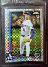 2025 Topps Chrome Roki Sasaki Checkerboard Refractor Insert #217 Dodgers SP RC