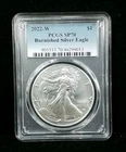 2022-W $1 1oz Burnished American .999 Silver Eagle PCGS SP70 Blue Label 7913