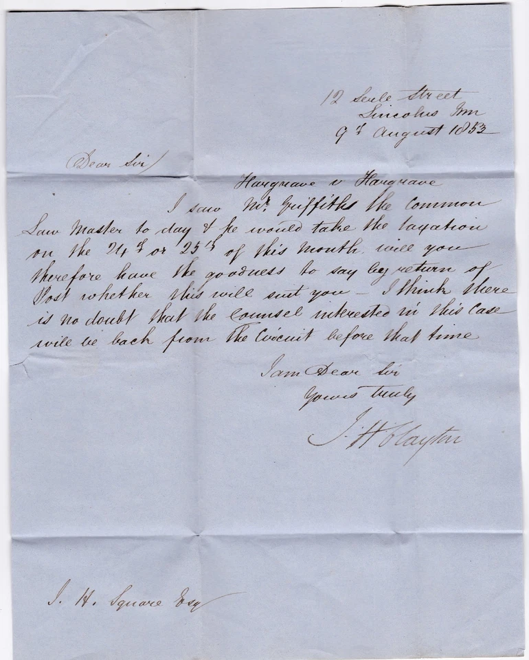 1853 QV BUENO 1d PENNY SELLO ROJO EN LONDRES CARTA A J H SQUARE EN KINGSBRIDGE Foto 2 de 3