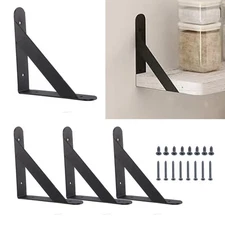 Floating Shelf Brackets 4Pcs L Bracket 90 Degree Triangle Iron Shelves Suppor...