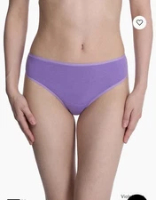 NATORI THONG WOMENS Bliss Bare Cotton Size Medium Color Violet Blue NWT