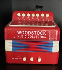 Vintage Accordion Woodstock Music Collection Toy Childs Music Instrument