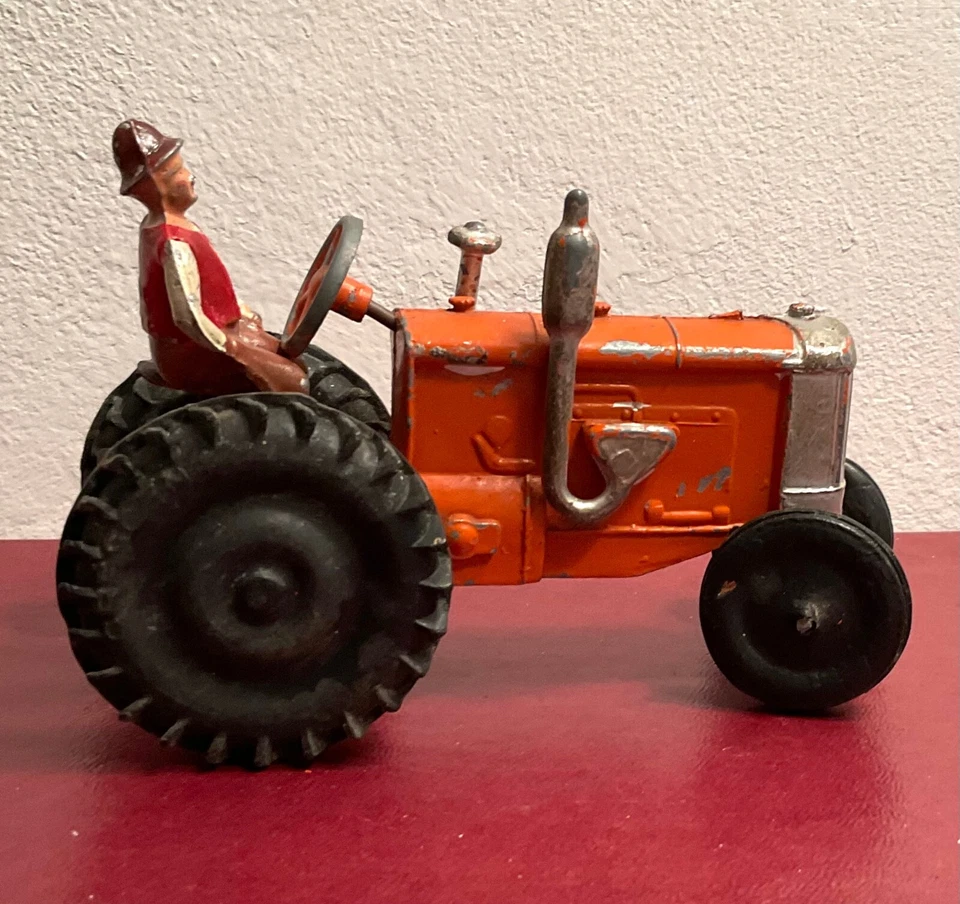CRESCENT TOYS Inglaterra vintage fundido a presión #1805 tractor agrícola naranja 1950 escala 54 mm Foto 4 de 4