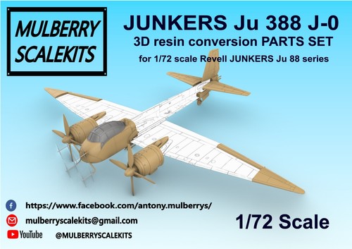 1/72 JUNKERS JU 388 J-0 NACHTJÄGER RESIN CONVERSION SET MULBERRY SCALE KITS - Imagen 10 de 20