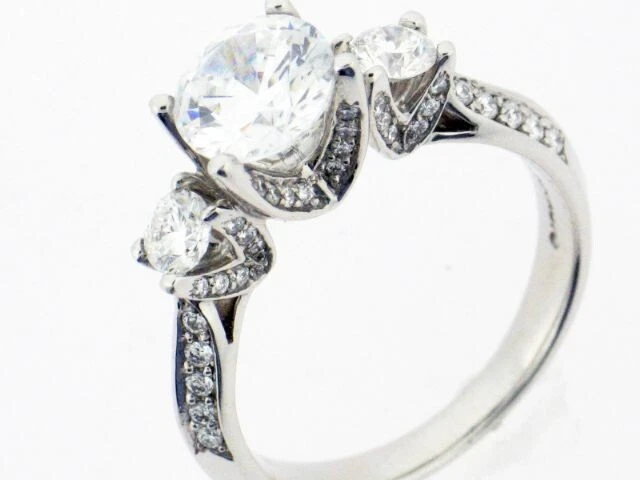 ANILLO DE COMPROMISO VERRAGIO PLATINO, COLECCIÓN CLÁSICA, CENTRO ENG-0304 CZ Foto 2 de 3