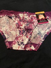 NEW MAIDENFORM PURPLE FLORAL BIKINI PANTIES / S / Size 5 / 12