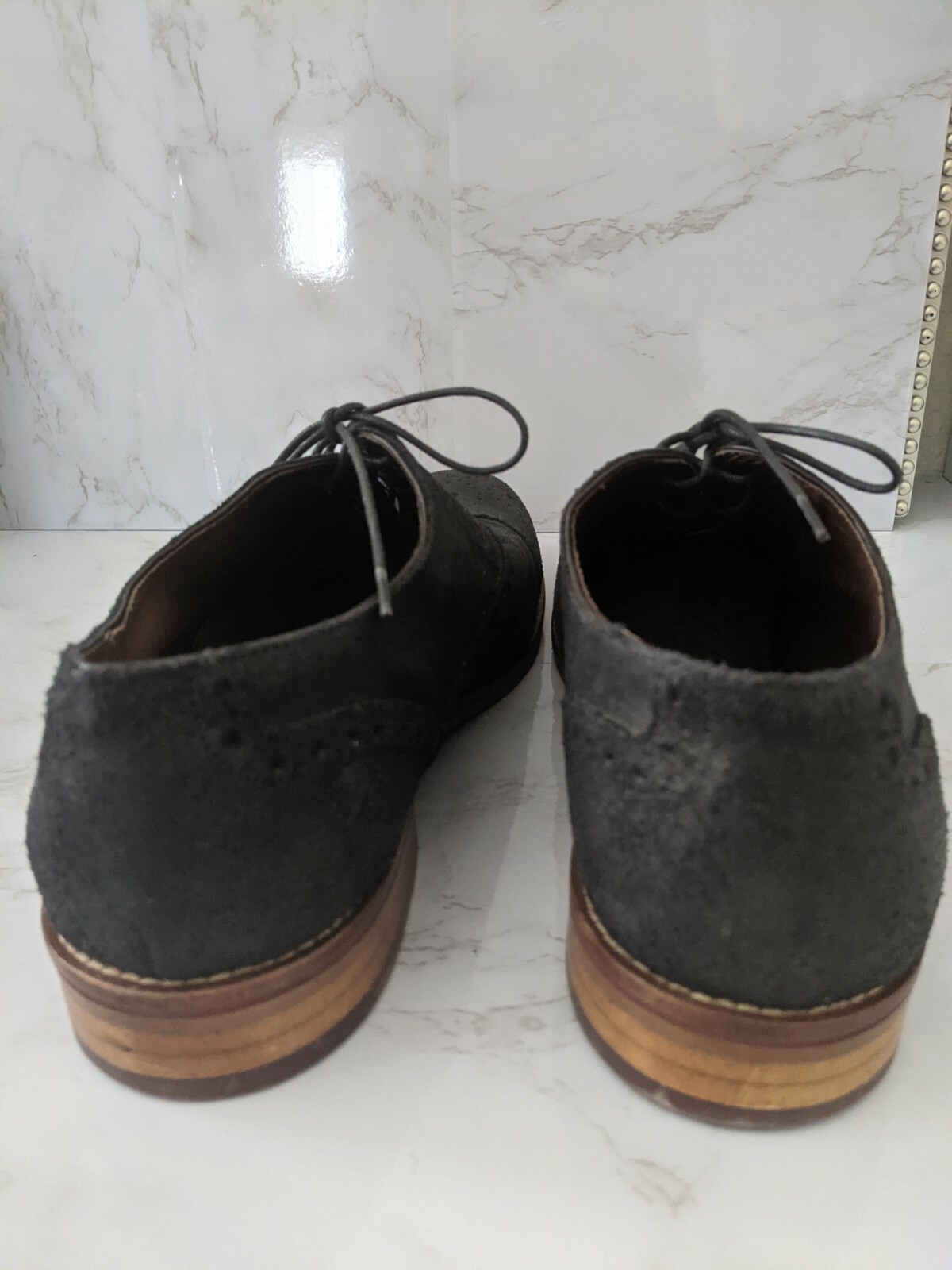 Johnston And Murphy Conard Gray Suede Cap Toe Oxf… - image 7