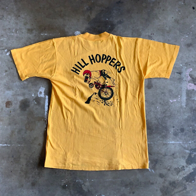 House on the hill s/s tee イエロー 100 70s VINTAGE HILL HOPPERS MOTORCYCLE CLUB T-SHIRT SZ L MOTOCROSS MX