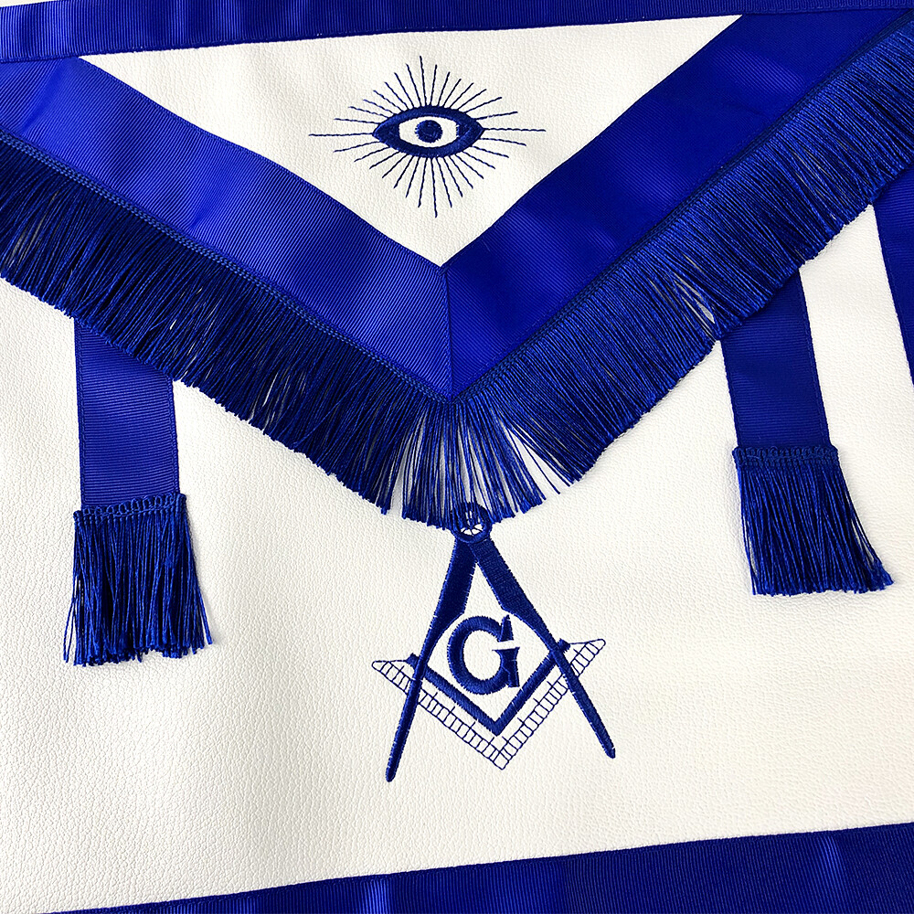 Masonic Blue Lodge Apron Master Mason Regalia w/ Tassel Freemasonry