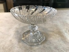 ANCIEN COMPOTIER COUPE PIED HEXAGONALE 9 cm