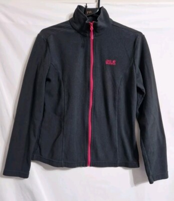 Jack Wolfskin °C Nanuk 100 Womens Uk 12 Black And Pink Full Zip Fleece