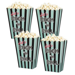 4er Pack Popcorn Tuten Popcorn Schalen Rock N Roll Party Deko Ebay