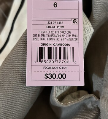 Wild Fable Mid-Rise Regular Fit Fold-Over Chinos size 6 - Gray