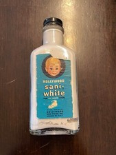 HOLLYWOOD SANI-WHITE Shoe Polish VINTAGE 1958 Bottle Advertising