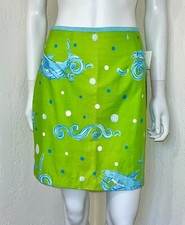 NWT Vtg Lilly Pulitzer Popsicle Green Pool Sharks A-line Skirt Size 2 Petite