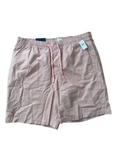 NEW GAP Linen Blend 8" Easy Shorts Mens Large 36 Pink Elastic Waist Breathable