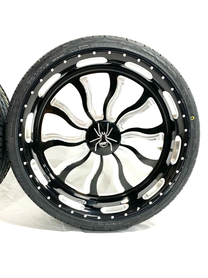 SPYDER 20" BLACK CONTRAST CUT INFERNO WHEELS (2) 10-11 CAN-AM SPYDER RS ROADSTER - Image 3 of 4