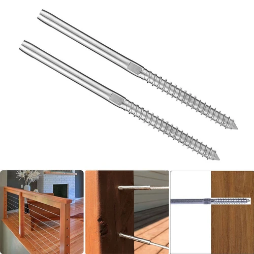 40X Stainless Steel DIY Balustrade Kit Wire Rope Terminal Lag Swage Fittings 316 - Picture 8 of 12