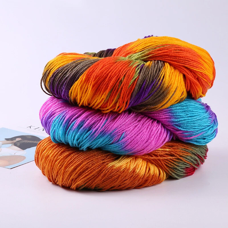 50g Gradient Colorful Hand Knitting Yarn Soft Crochet Cotton Blend Yarn DIY Yarn - Image 3 of 4