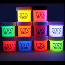 UV BLACKLIGHT GLOW 10 AMAZING COLORS PARTY RAVE FLOURESCENT ACRYLIC PAINT