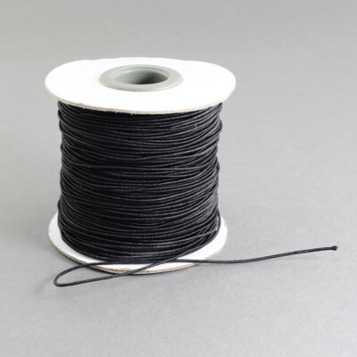 2 Rollen Rund Gummikordel Nylon&Gummi Schwarz 1mm Basteln Schnur Zubehör 100m/Rolle