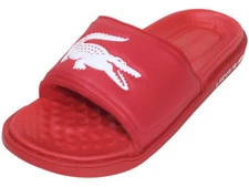 Lacoste Men's Croco-Dualiste-0922-1 Slide Sandals Shoes Red/White