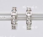 14k Solid White Gold Natural Diamond  huggie hoop earring  1.00  channel set — photo 2