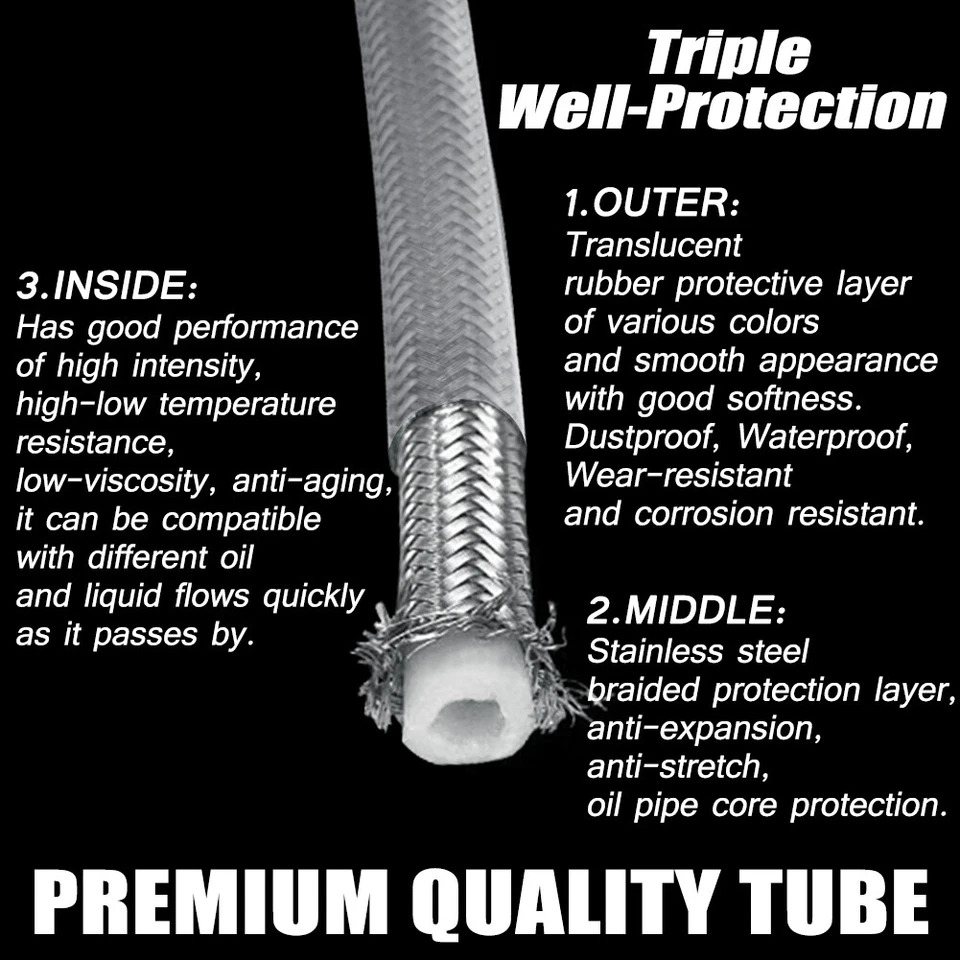 Stainless Steel Front Brake Line Kit For Honda Gl1000 Goldwing 1000 1975-1978 Foto 3 de 4