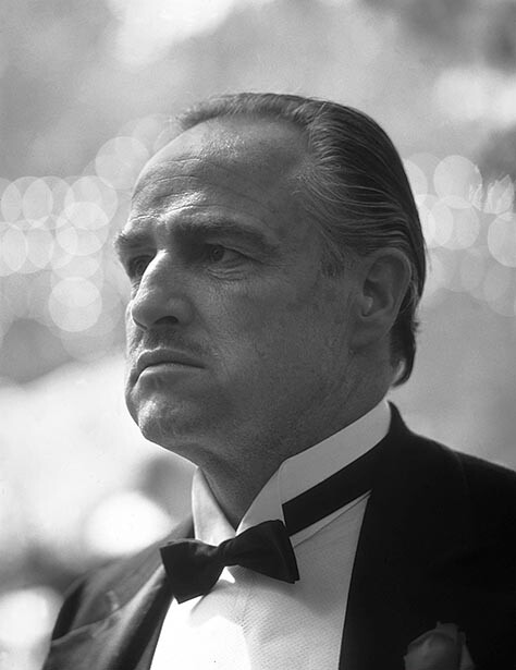 vito dress in black and white The Godfather 1972 Marlon Brando as Corleone BW Photo Snug Mock-Neck Bodycon Mini Waist:33 long sleeve dresses Dress shirt Loose fit