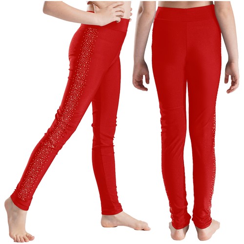 Figure Skating Leggings Girls Fleece Lined Trousers Ice Skating Pants Workout - Picture 18 of 47