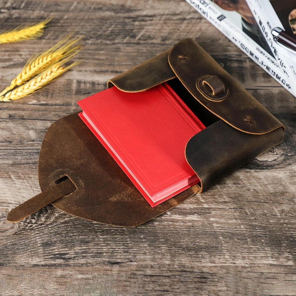 Vintage Genuine Leather Book Cover Case Bag Holy Bible Storage