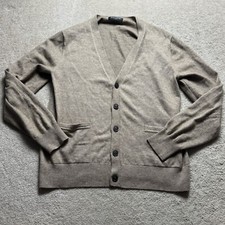 Kallspin Cardigan Sweater Cashmere Wool Blend Womens Small Beige